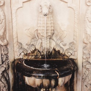 There's this really great fountain tucked in the corner of the courtyard at Kellogg House Pomona. The detailing is beautiful.