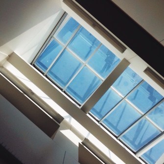 On the third floor of the University Library, there's this section of desks right below a skylight. It is my favorite place in the library.